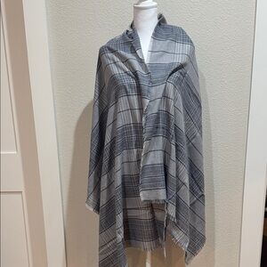 Banana Republic Blue and Grey Plaid Scarf